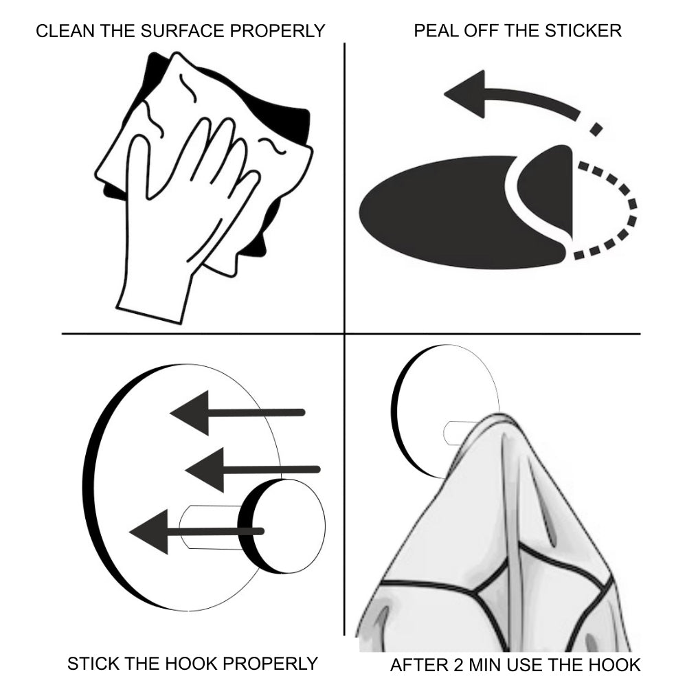 Allied Stainless Steel Self Adhesive Hook | Code - 717 | Round Shaped