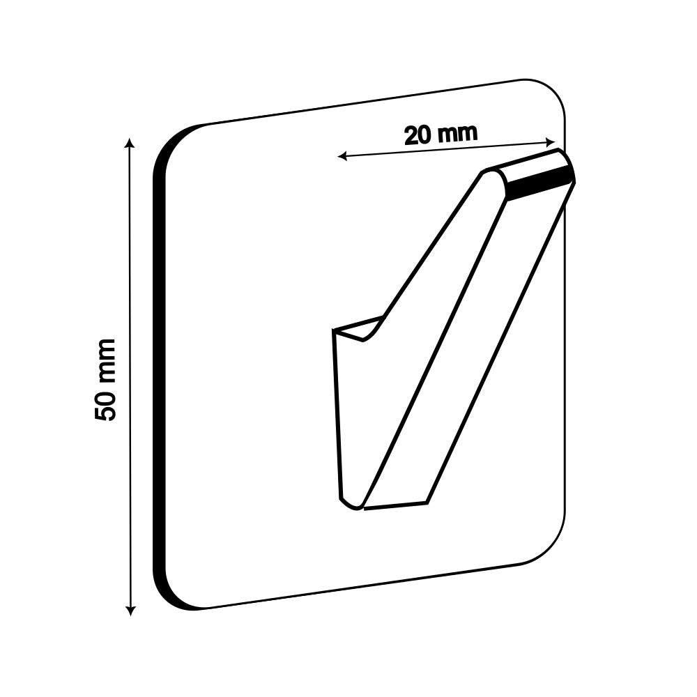 Allied Stainless Steel Self Adhesive Hook | Code - 718 | Square Shaped