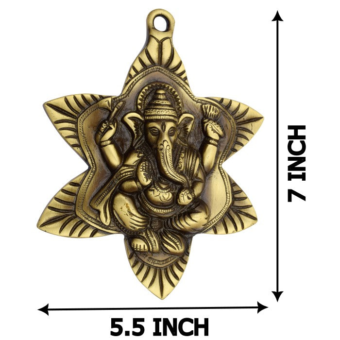 Allied Brass Ganesha on Wall Hanging Ganesh Wall Art Sculpture Murti Idol Statue Lord Ganesh Idol Ganpati Lucky Wall Decor Arts