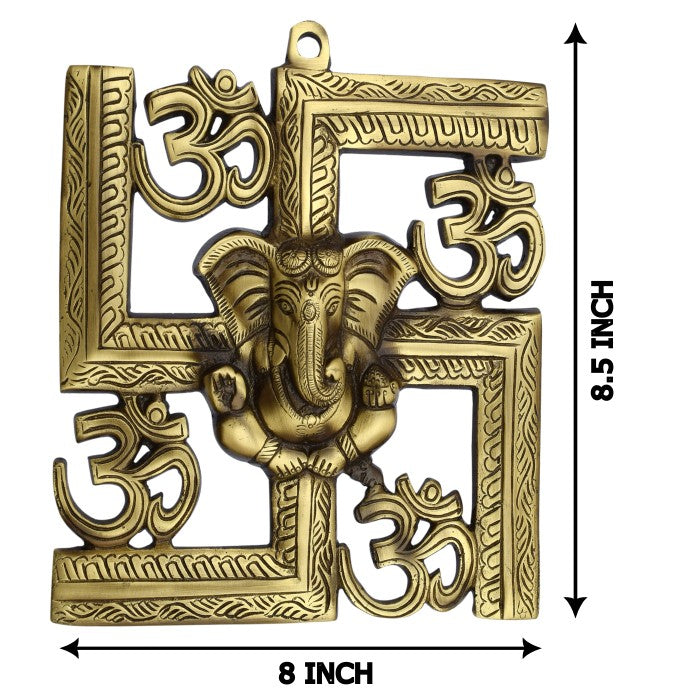Allied Lord Ganesha ji swastik Wall Hanging Statue for Home| Office| Temple Decor