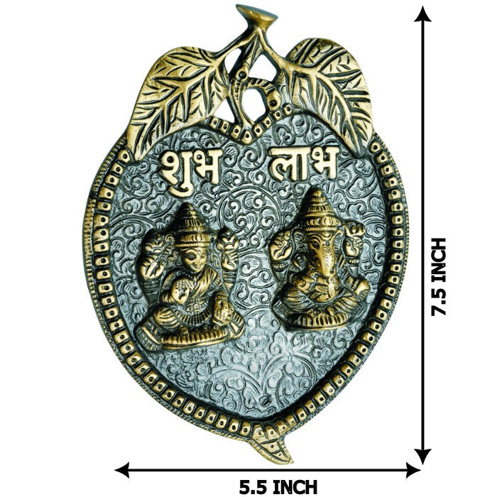 Allied Large Brass Lord Lakshmi on Leaf Metal Statue | Spiritual Showpiece | Figurine | Sculpture | Idol | House Warming Gift | Home Decor