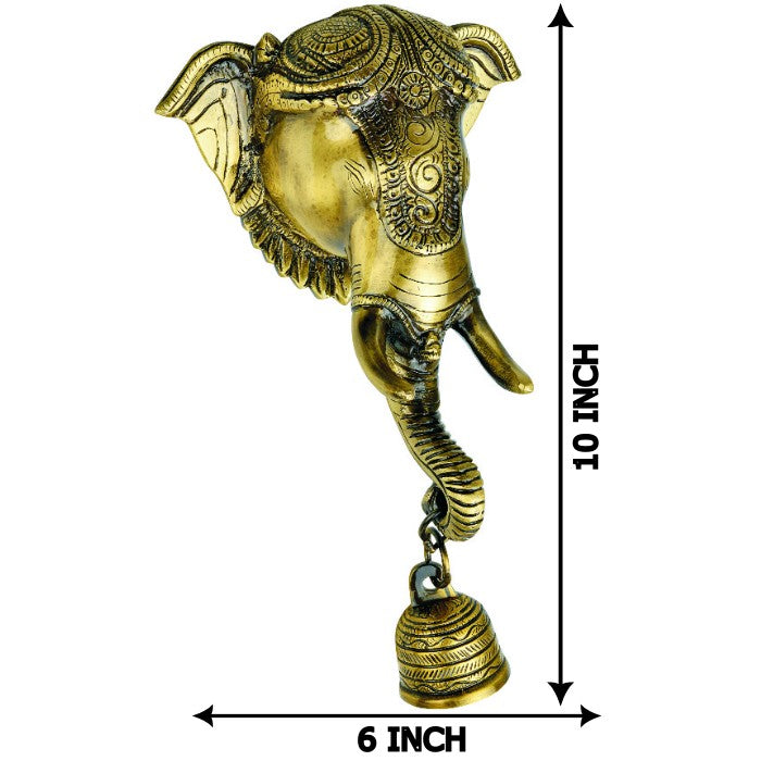Allied Brass Naqsheen Elephant Door Bell, Antique Finish Statue | Spiritual Showpiece | Figurine | Sculpture | Idol | House Warming Gift | Home Decor | Congratulatory Blessing Gift Item