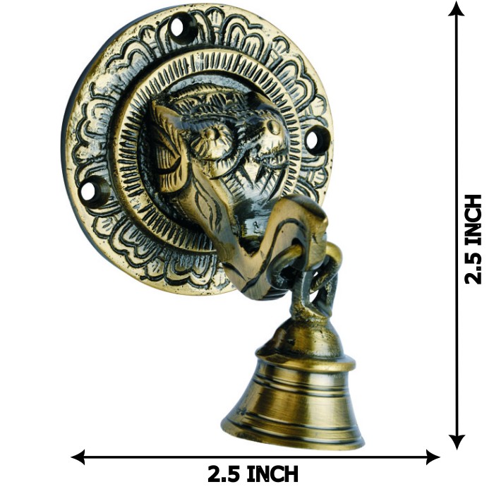Allied Brass Small Elephant Face Wall & Door Brass Decorative Bell