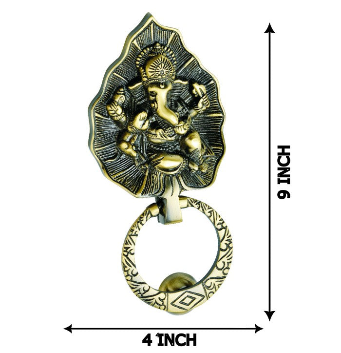 Allied Brass Pan Leaf Lord Knocker with Hanging Ring Door Knocker/Door Decor with Antique Finish