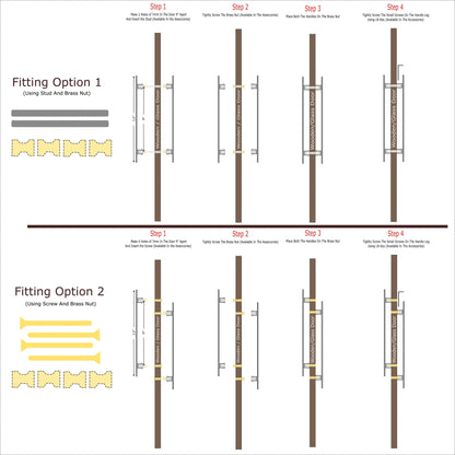 Allied Brass Pull Handle| Wooden Brass Door Handle | Brass Door Handle | Code- 55