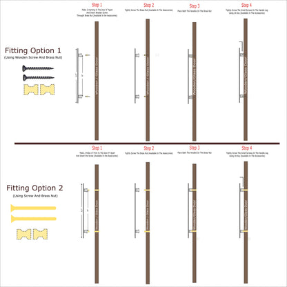 Allied Brass Pull Handle| Wooden Brass Door Handle | Brass Door Handle | Code- 34