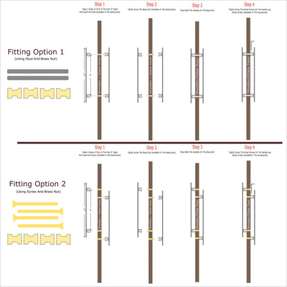 Allied Brass Pull Handle| Wooden Brass Door Handle | Brass Door Handle | Code- trio