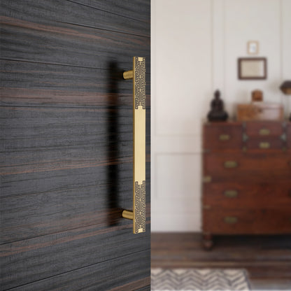 Allied Brass Pull Handle| Wooden Brass Door Handle | Brass Door Handle | Code- 11