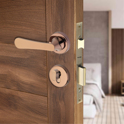Stainless Steel Rose Handle Lock Set No. 410 PVD Rose Gold Finish