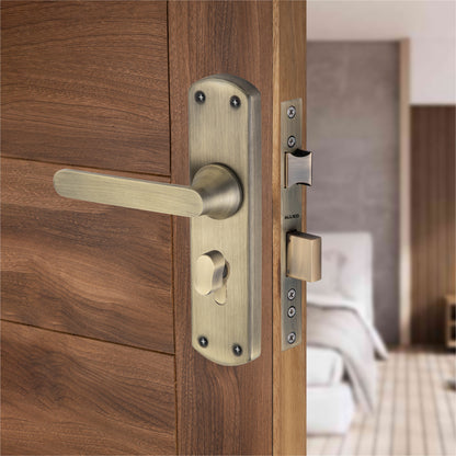 Stainless Steel 8 inch Handle Lock Set No. 411 Brass Antique