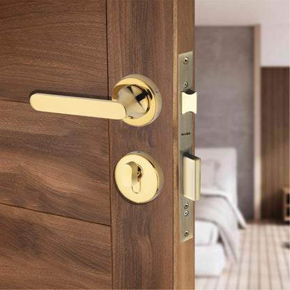 Stainless Steel Rose Handle Lock Set No. 411 PVD Gold Finish