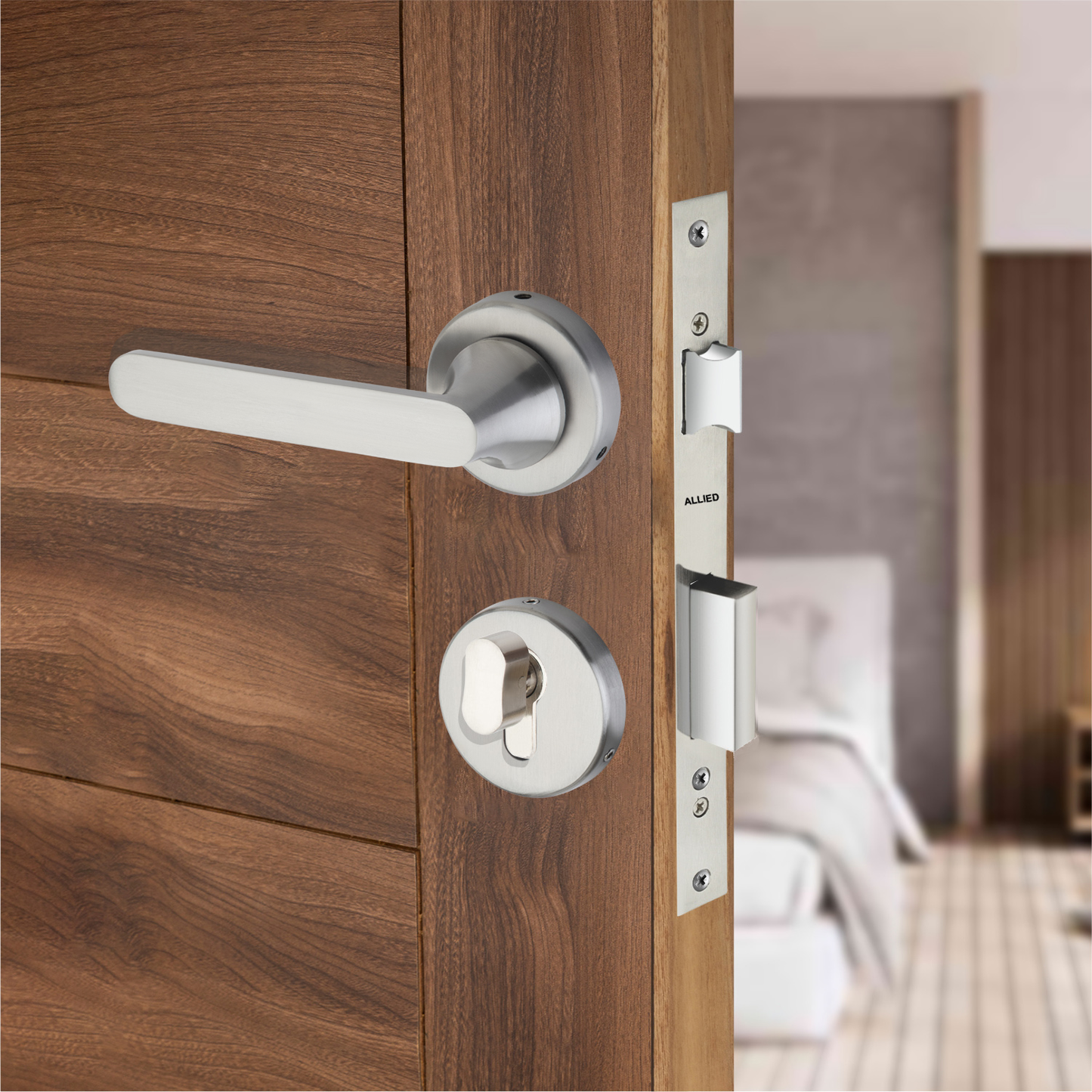 Stainless Steel Rose Handle Lock Set No. 411 SS Finish
