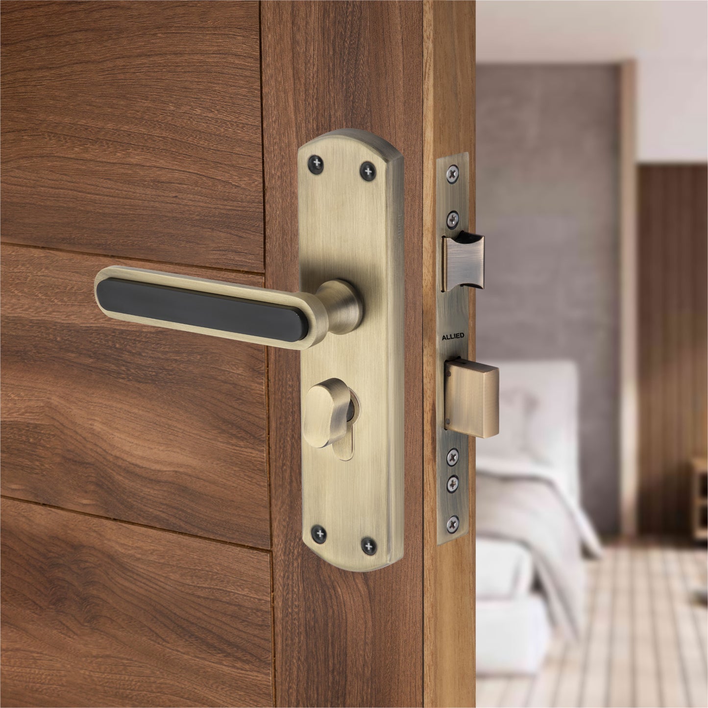 Stainless Steel 8 inch Handle Lock Set No. 412 Brass Antique