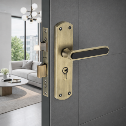 Stainless Steel 8 inch Handle Lock Set No. 412 Brass Antique