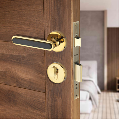 Stainless Steel Rose Handle Lock Set No. 412 PVD Gold Finish