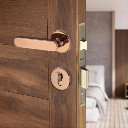 Stainless Steel Rose Handle Lock Set No. 413 PVD Rose Gold Finish