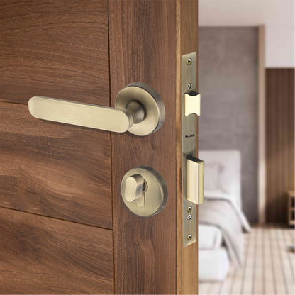 Stainless Steel Rose Handle Lock Set No. 413 Brass Antique Finish