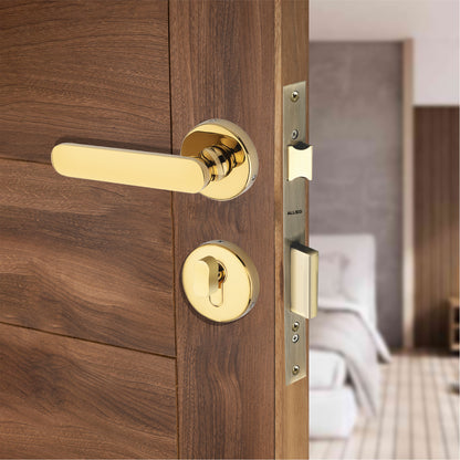 Stainless Steel Rose Handle Lock Set No. 413 PVD Gold Finish