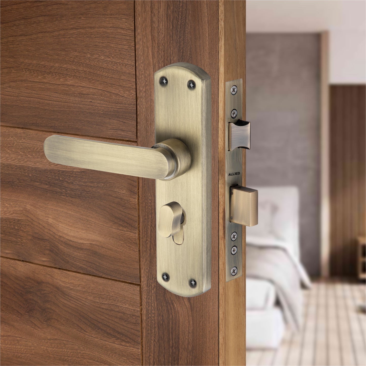Stainless Steel 8 inch Handle Lock Set No. 414 Brass Antique