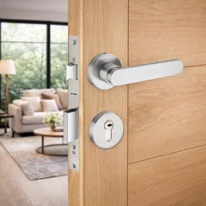 Stainless Steel Rose Handle Lock Set No. 414 SS Finish