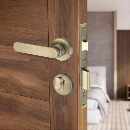 Stainless Steel Rose Handle Lock Set No. 414 Brass Antique