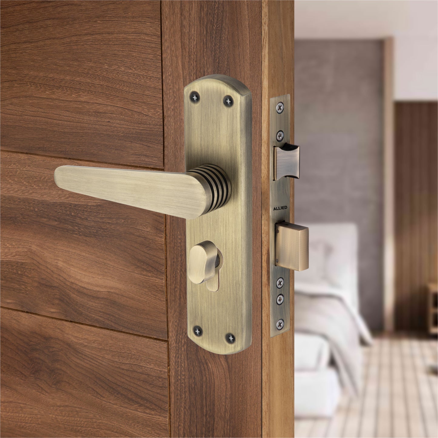 Stainless Steel 8 inch Handle Lock Set No. 415 Brass Antique