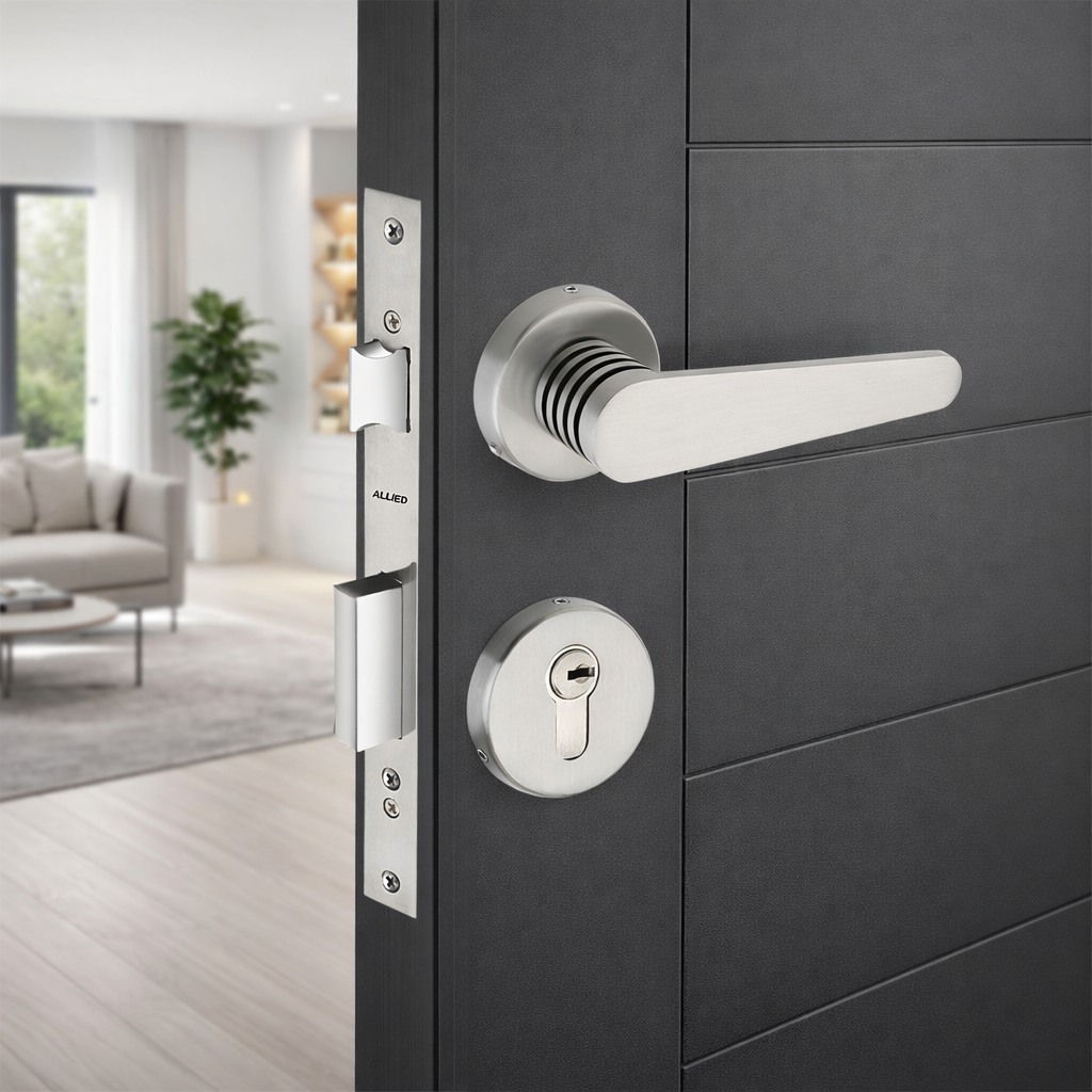 Stainless Steel Rose Handle Lock Set No. 415 SS Finish