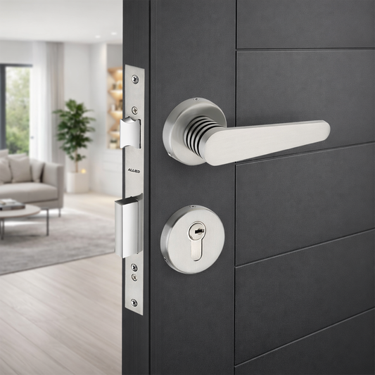 Stainless Steel Rose Handle Lock Set No. 415 SS Finish