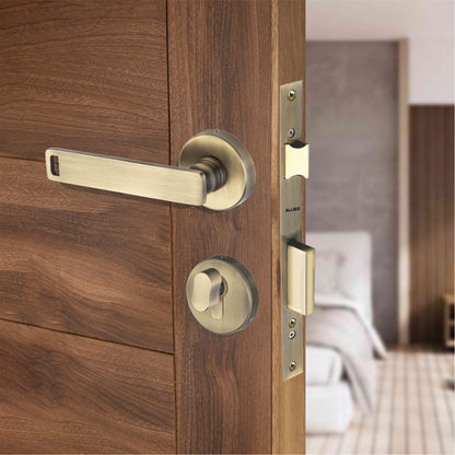 Stainless Steel Rose Handle Lock Set No. 416 Brass Antique