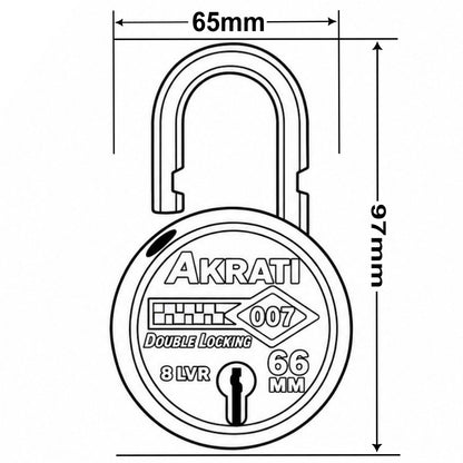 Allied Padlock –Stainless Steel Strong & Durable Security Lock for Home, Shop, Gate, Door & Cabinet Akrati Padlock 50 mm SS code : 007
