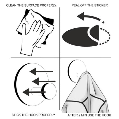 Allied Stainless Steel Self Adhesive Hook | Code - 717 | Round Shaped