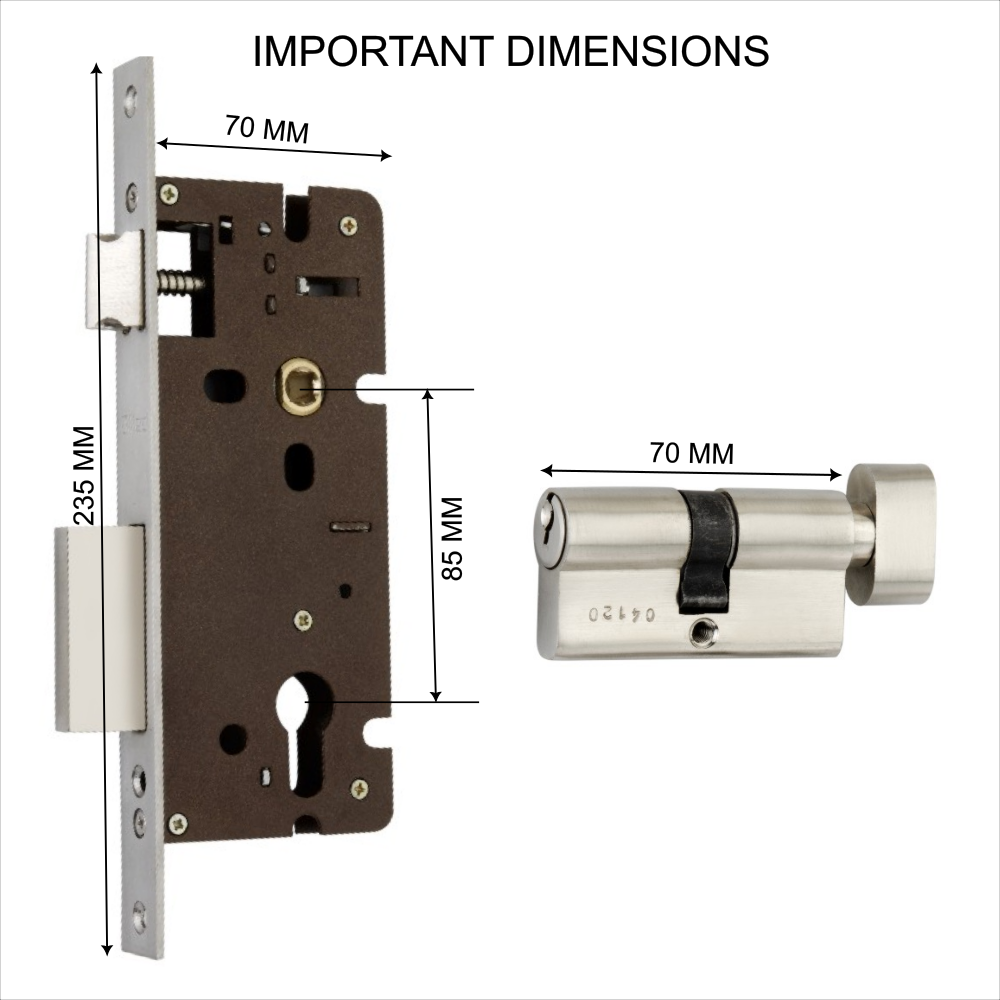 Stainless Steel Rose Handle Lock Set No. 410 Brass Antique