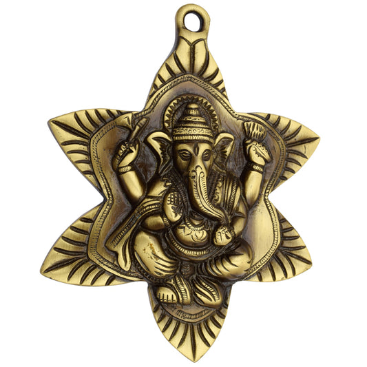Allied Brass Ganesha on Wall Hanging Ganesh Wall Art Sculpture Murti Idol Statue Lord Ganesh Idol Ganpati Lucky Wall Decor Arts