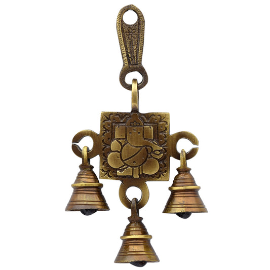Allied Ganesha Bhagwan Face Wall Hanging in Brass Color for Home Entrance Decor Ganpati Idol Murti Ganesh Statue Decoration Gift
