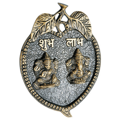 Allied Large Brass Lord Lakshmi on Leaf Metal Statue | Spiritual Showpiece | Figurine | Sculpture | Idol | House Warming Gift | Home Decor