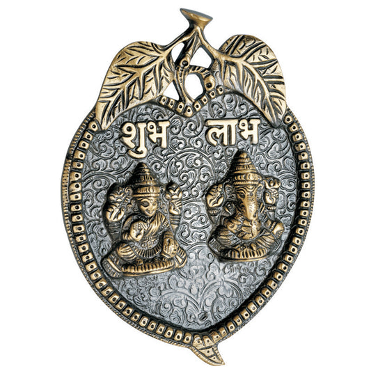 Allied Large Brass Lord Lakshmi on Leaf Metal Statue | Spiritual Showpiece | Figurine | Sculpture | Idol | House Warming Gift | Home Decor