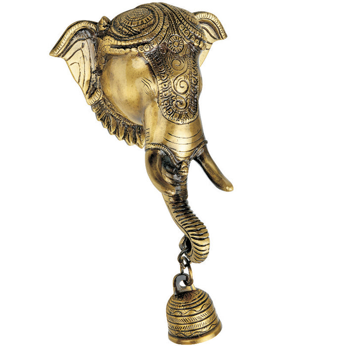 Allied Brass Naqsheen Elephant Door Bell, Antique Finish Statue | Spiritual Showpiece | Figurine | Sculpture | Idol | House Warming Gift | Home Decor | Congratulatory Blessing Gift Item