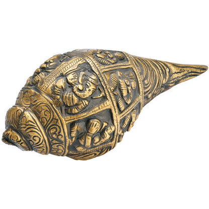 Brass Carving Shankh Conch Shell | Home Decor | Holy Shankha Sel