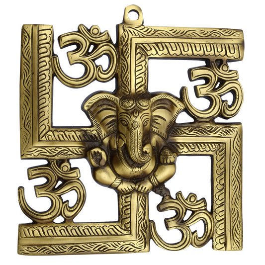 Allied Lord Ganesha ji swastik Wall Hanging Statue for Home| Office| Temple Decor