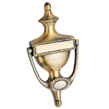 Allied Georgian Quality Brass Door Knocker with Door Decor Antique Finish