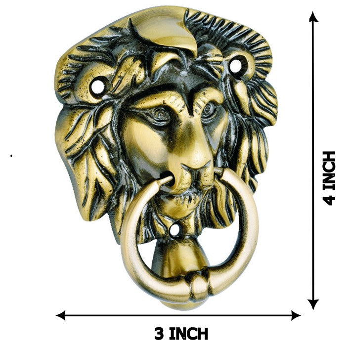 Allied Quality Brass Door Knocker Beautiful Lion Face with Antique Finish