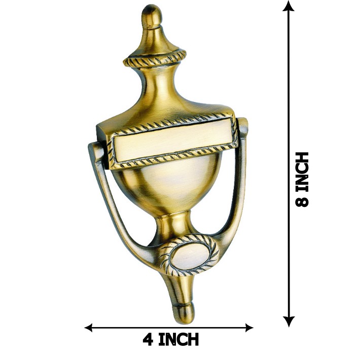 Allied Georgian Quality Brass Door Knocker with Door Decor Antique Finish