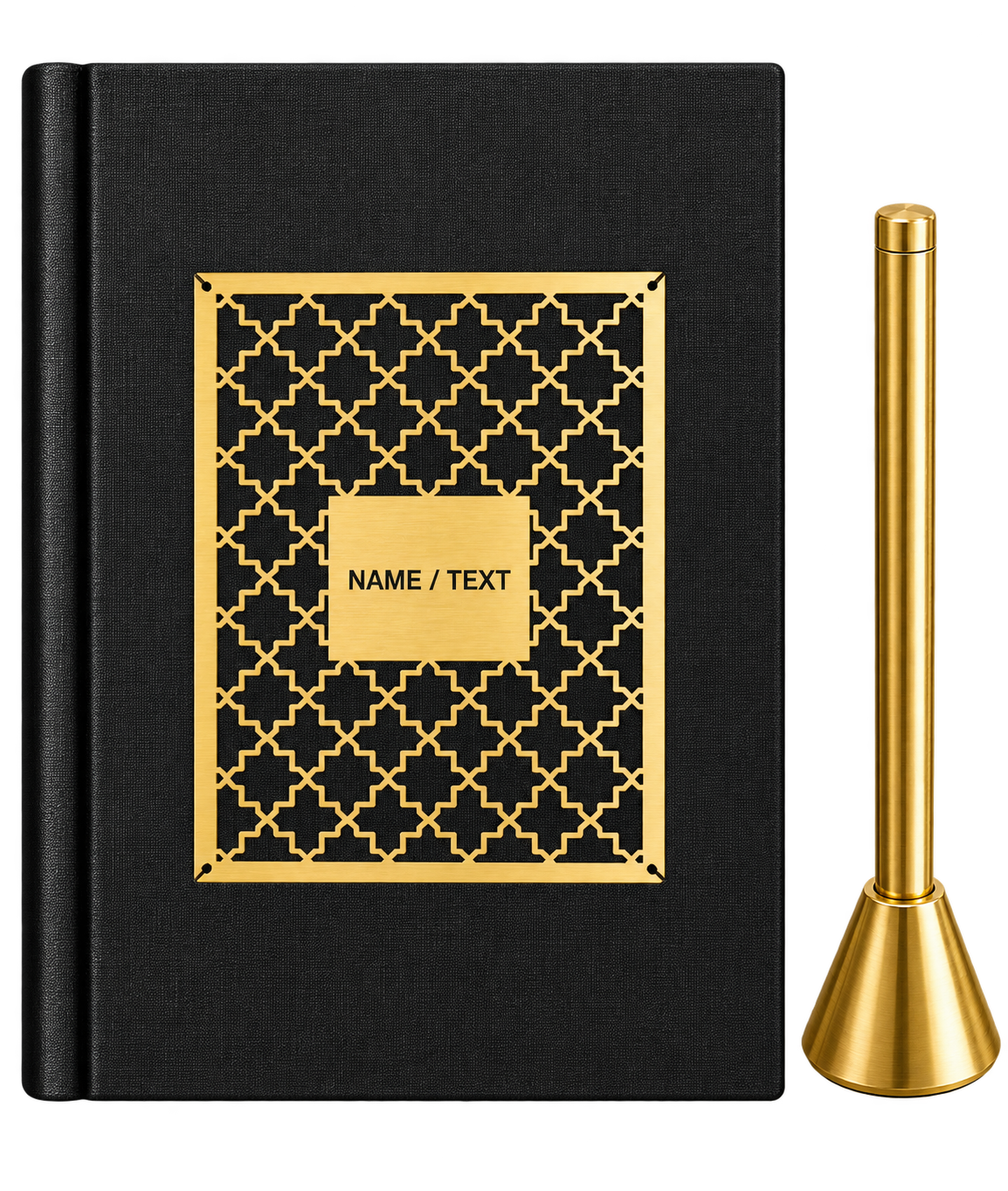 Brass Mesh Diary With Brass Pen & Stand