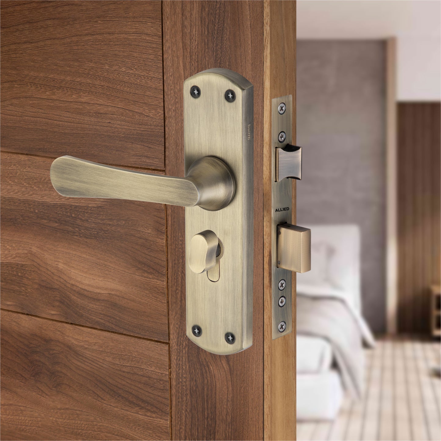 Stainless Steel 8 inch Handle Lock Set No. 410 Brass Antique