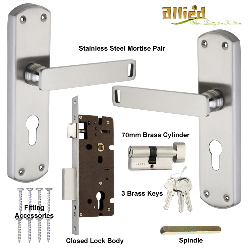 Stainless Steel 8 inch Handle Lock Set No. 416 SS Finish