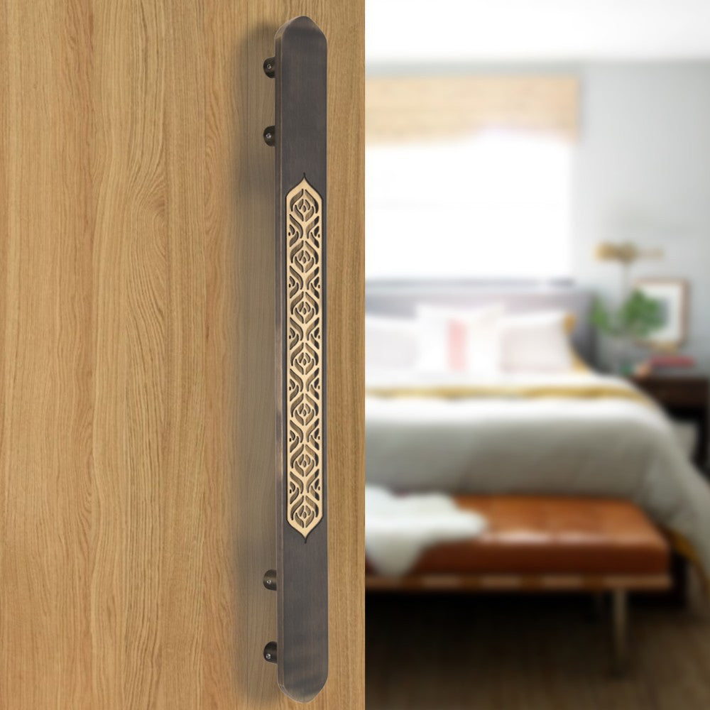 Brass Pull Handle| Wooden Brass Door Handle | Brass Door Handle | Code- 55