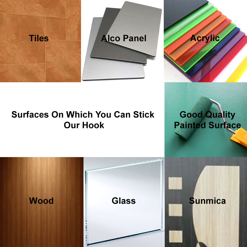 Allied Stainless Steel Self Adhesive Hook | Code - 718 | Square Shaped