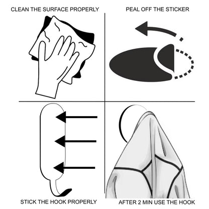 Allied Stainless Steel Self Adhesive Hook | Code - 720 | Square Shaped