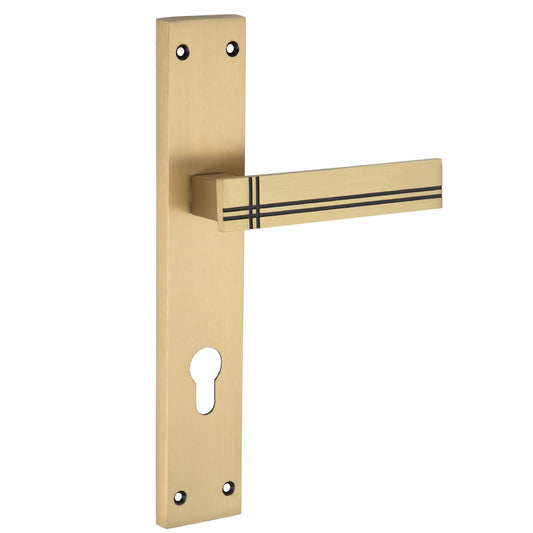 Allied  Brass Mortise Handle Set with CY Lock Body | 3 Keys | 60 mm One Side Knob Cylinder | Code - BM01