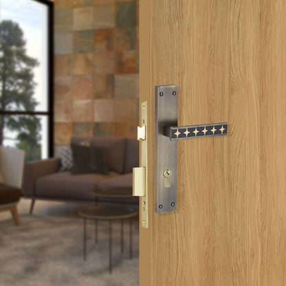 Allied  Brass Mortise Handle Set with CY Lock Body | 3 Keys | 60 mm One Side Knob Cylinder | Code - BM03